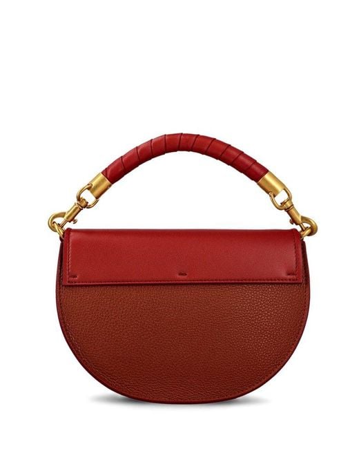 Chloé Red Marcie Chain Flap Hobo Bag