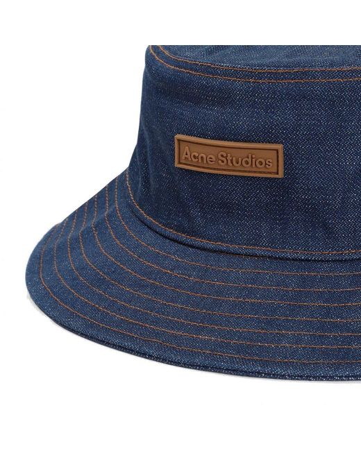 Acne Blue Bucket Hat for men