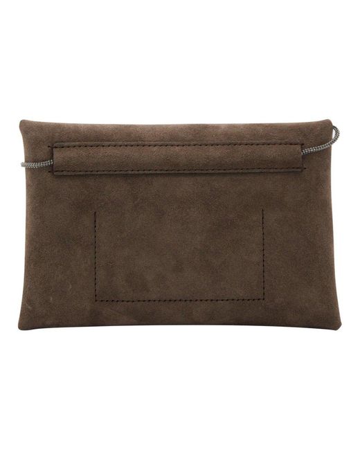 Brunello Cucinelli Brown Envelope Clutch Bag