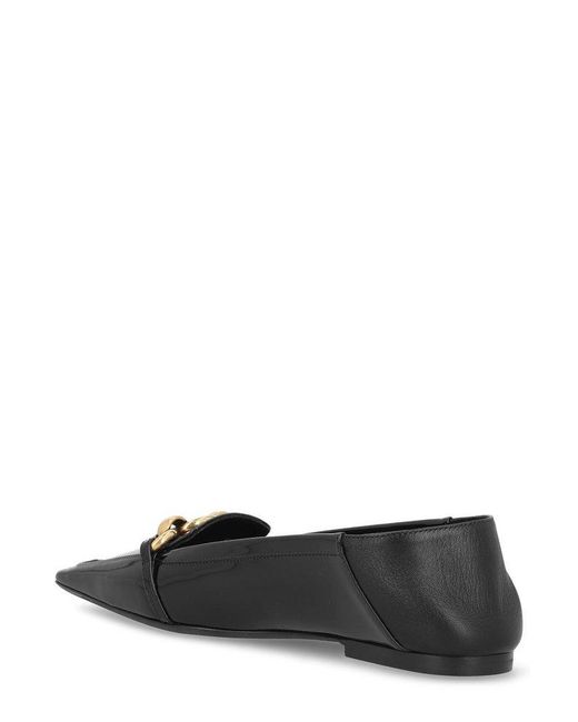 Saint Laurent Black Pointed-Toe Flat Shoes