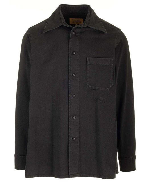 MM6 by Maison Martin Margiela Black Long Sleeve Shirt for men