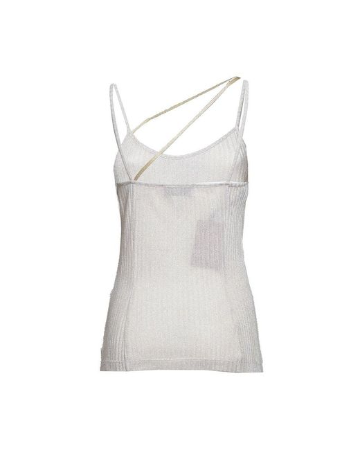 Missoni Gray Strap Detailed Knitted Top
