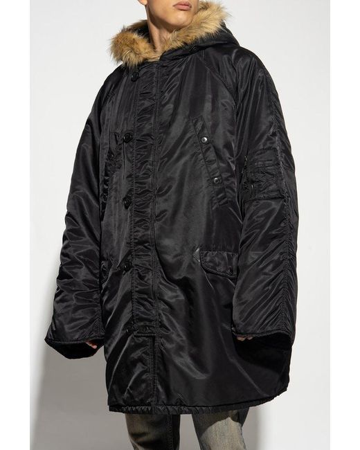 Balenciaga Black Hooded Jacket for men