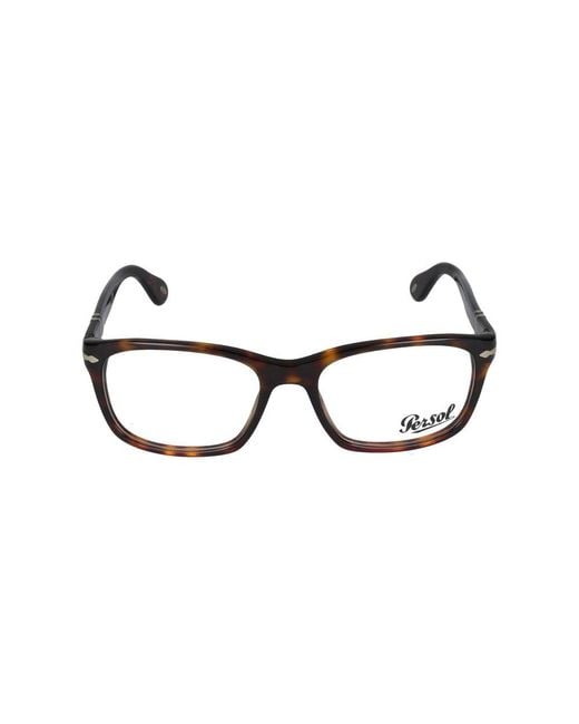 Persol Black Rectangular Frame Glasses for men