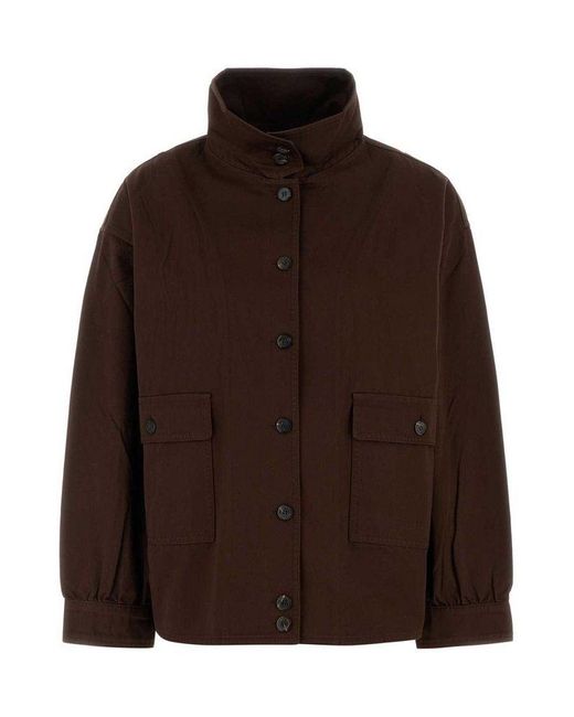 Prada Brown Long-Sleeved Button-Up Jacket