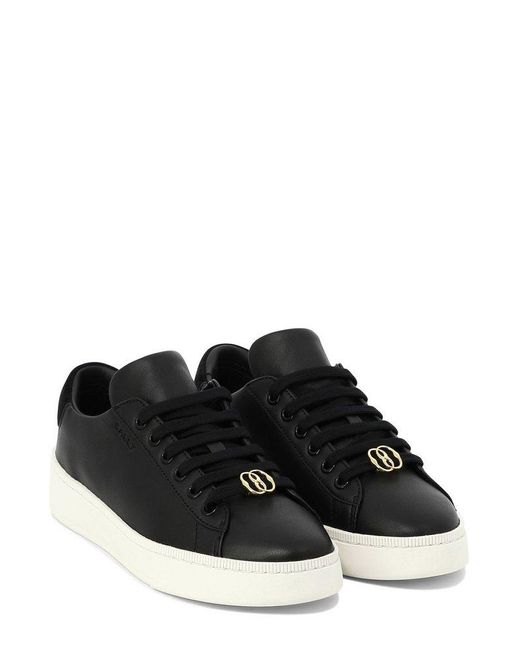 Bally Black Ryver Logo Plaque Lace-up Sneakers