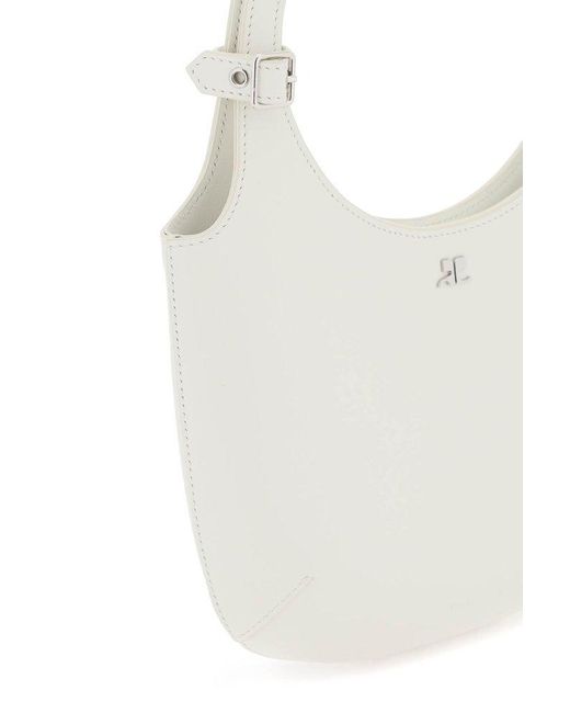 Courreges White Holy Logo Plaque Shoulder Bag