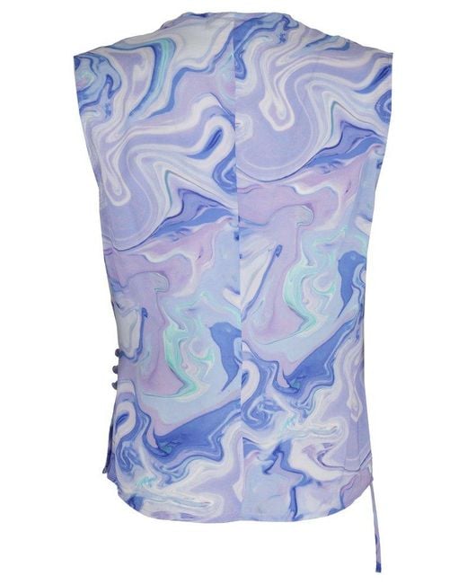 BCBGMAXAZRIA Blue Multicolored Printed Shirt
