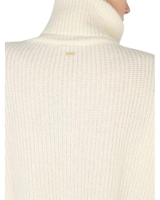 Boss White Roll Neck Knitted Jumper