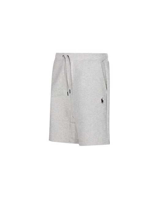 Polo Ralph Lauren Gray Pony Embroidered Drawstring Shorts for men