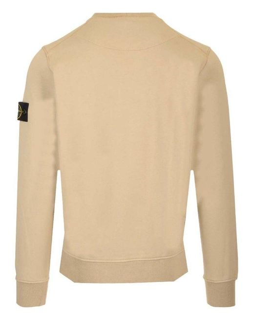 Stone Island Natural Logo-Patch Crewneck Sweatshirt for men