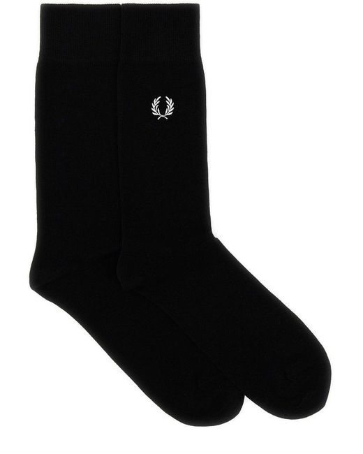 Fred Perry Black Socks With Logo for men