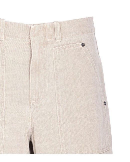 Fendi Roma Denim Pants in Natural | Lyst