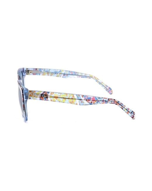 Emilio Pucci Blue Square Frame Sunglasses