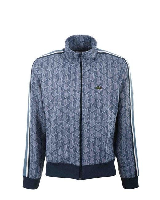 Lacoste Blue Paris Jacquard Zip-Up Track Jacket for men