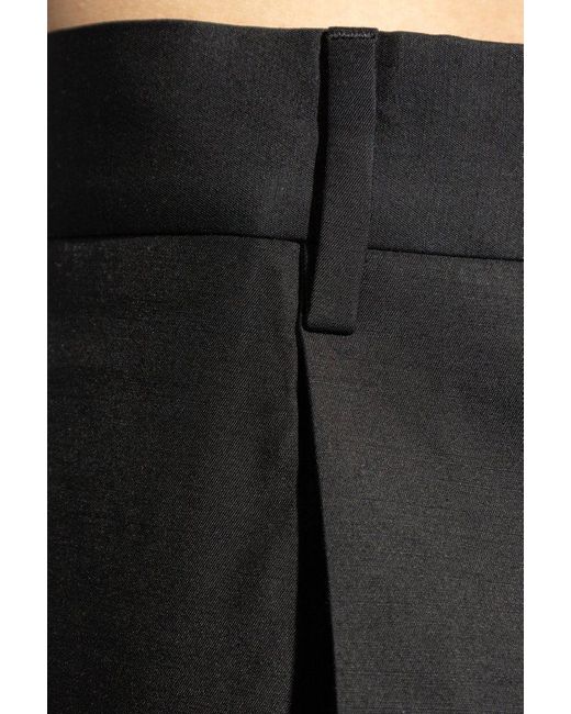 DSquared² Black Pleat Tailored Trousers for men