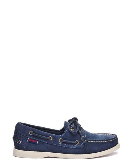 Sebago Blue Portland Flesh Out Lace-Up Boat Shoes