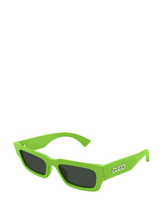 Gucci Green Rectangular Frame Sunglasses for men