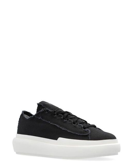 Y-3 Black Nizza Round-toe Lace-up Sneakers for men