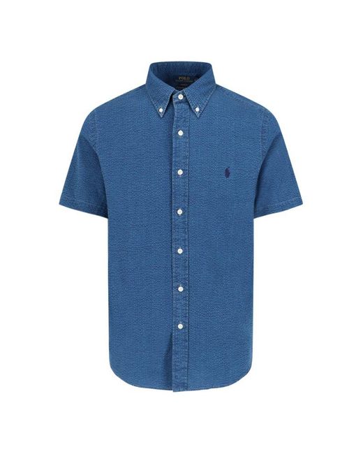 Polo Ralph Lauren Blue Seersucker Shirt for men