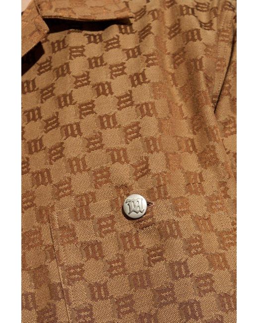 M I S B H V Brown Monogram Jacquard Jacket for men