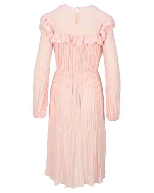 Philosophy Di Lorenzo Serafini Pink Lace Midi Dress