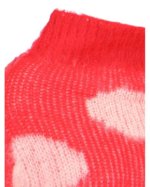Marni Red Polka Dot Patterned Knitted Jumper