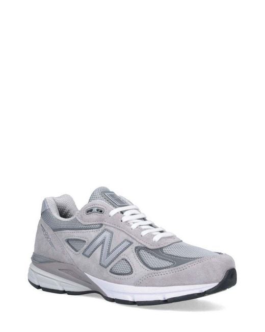 New Balance Gray 990V4 Suede And Mesh Sneakers for men