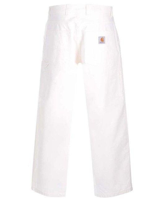 Carhartt White Mid-Rise Wide-Leg Jeans for men