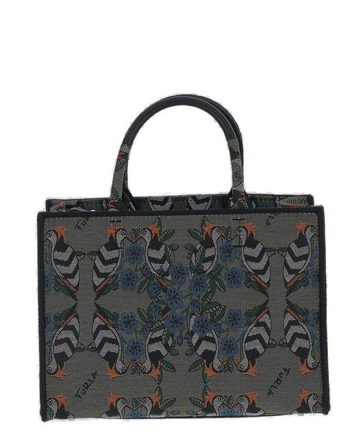 Furla Synthetic Opportunity Jacquard Small Tote Bag in Black Lyst