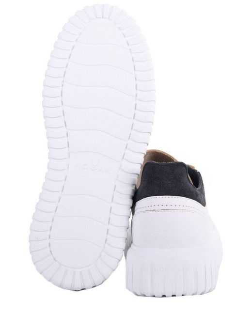 Hogan White H-Stripes Low Sneakers for men