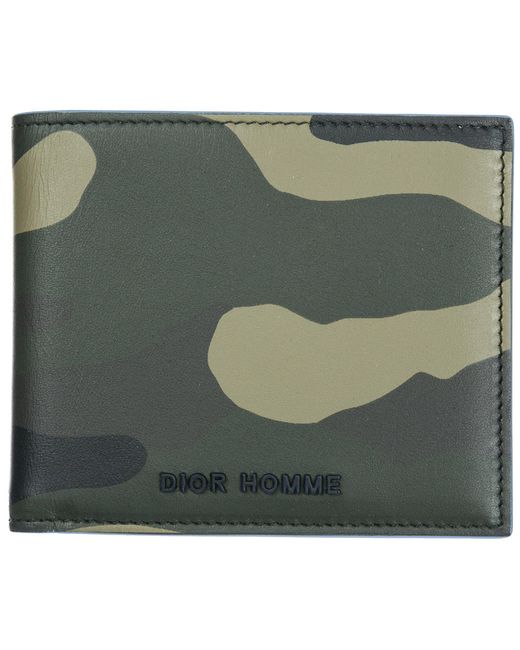 Dior Homme Green Camouflage Bifold Wallet for men