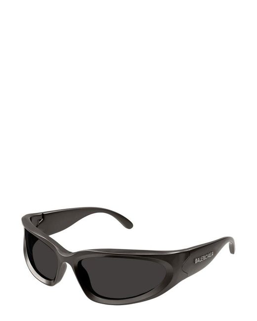 Balenciaga Black Swift Oval Sunglasses for men