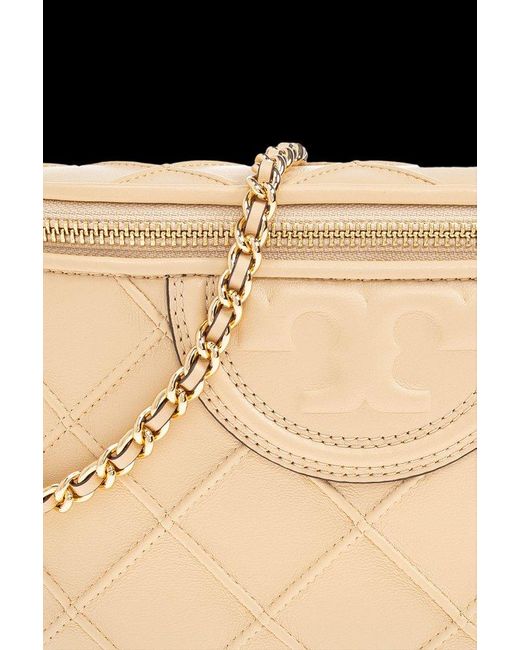 Tory Burch Natural Fleming Logo Embossed Belt Bag