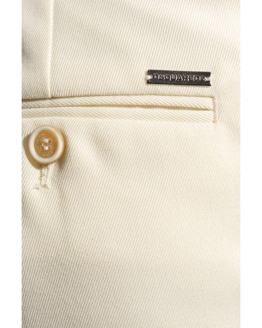 DSquared² White Pleat-front Trousers, for men