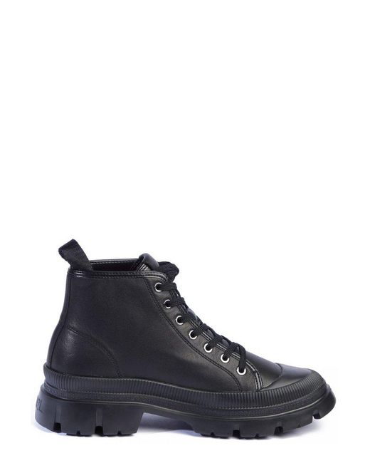 Karl Lagerfeld Blue Chunky Lace-Up Boots for men