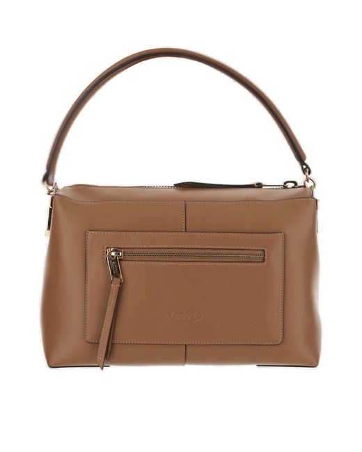 Tod's Brown Small Leather T Case