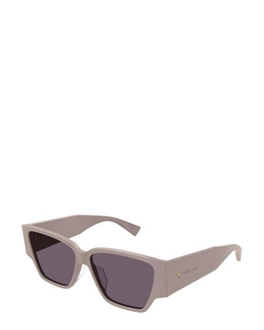 Bottega Veneta Purple Rectangle Frame Sunglasses