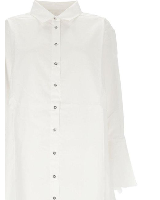 Marques'Almeida White Ruffled Long-sleeved Shirt