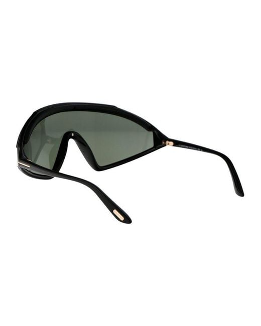 Tom Ford Green Lorna Shield Frame Sunglasses