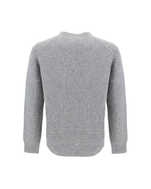 sunflower Gray Yak Crewneck Knitted Sweater for men