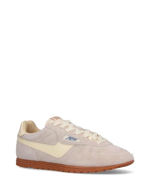 Autry Pink Windspin Lace-Up Sneakers