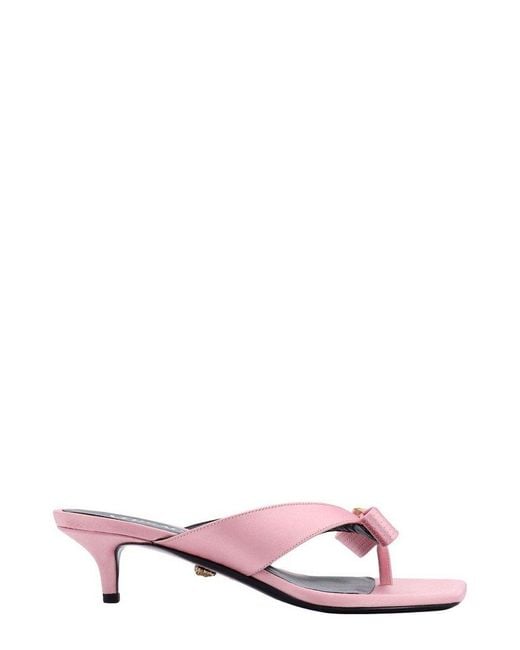 Versace Pink Bow Detailed Heeled Sandals