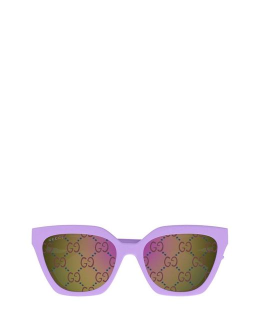Gucci Pink Cat-eye Frame Clip-on Sunglasses