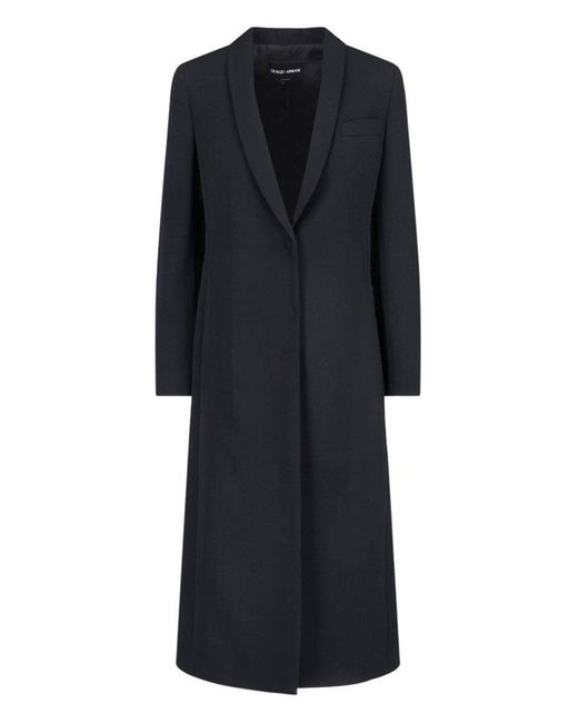 Giorgio Armani Black Single-breasted Coat for men