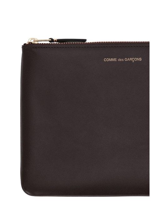 Comme des Garçons Black Logo Detailed Zipped Wallet