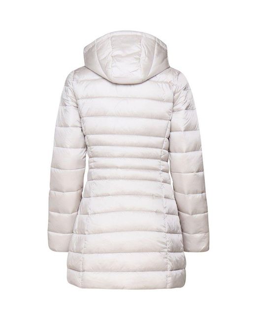 Save The Duck White Reese Hooded Puffer Coat