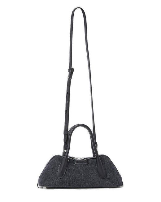 Blumarine Blue Zipped Mini Baguette Shoulder Bag