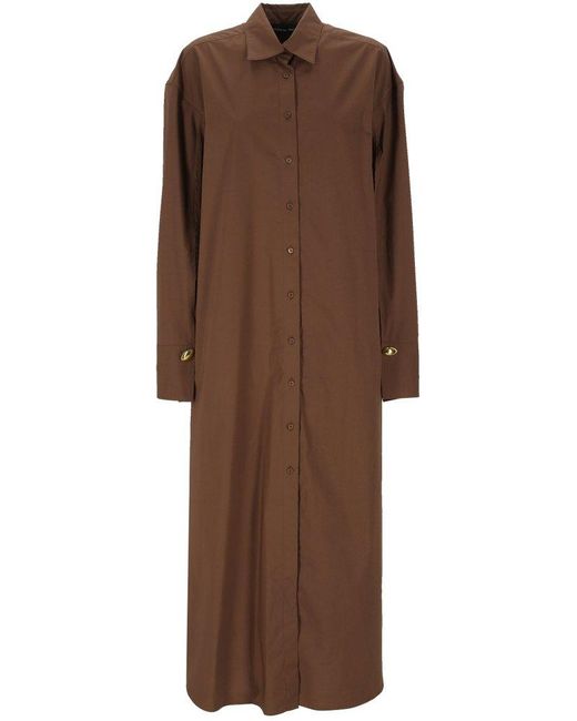 FEDERICA TOSI Brown Long Shirt Dress