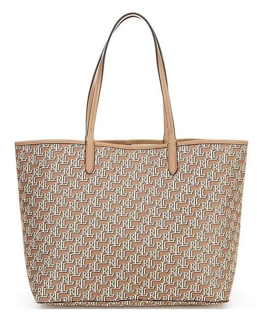 Polo Ralph Lauren Collins Monogram Tote Bag in Brown Lyst Canada